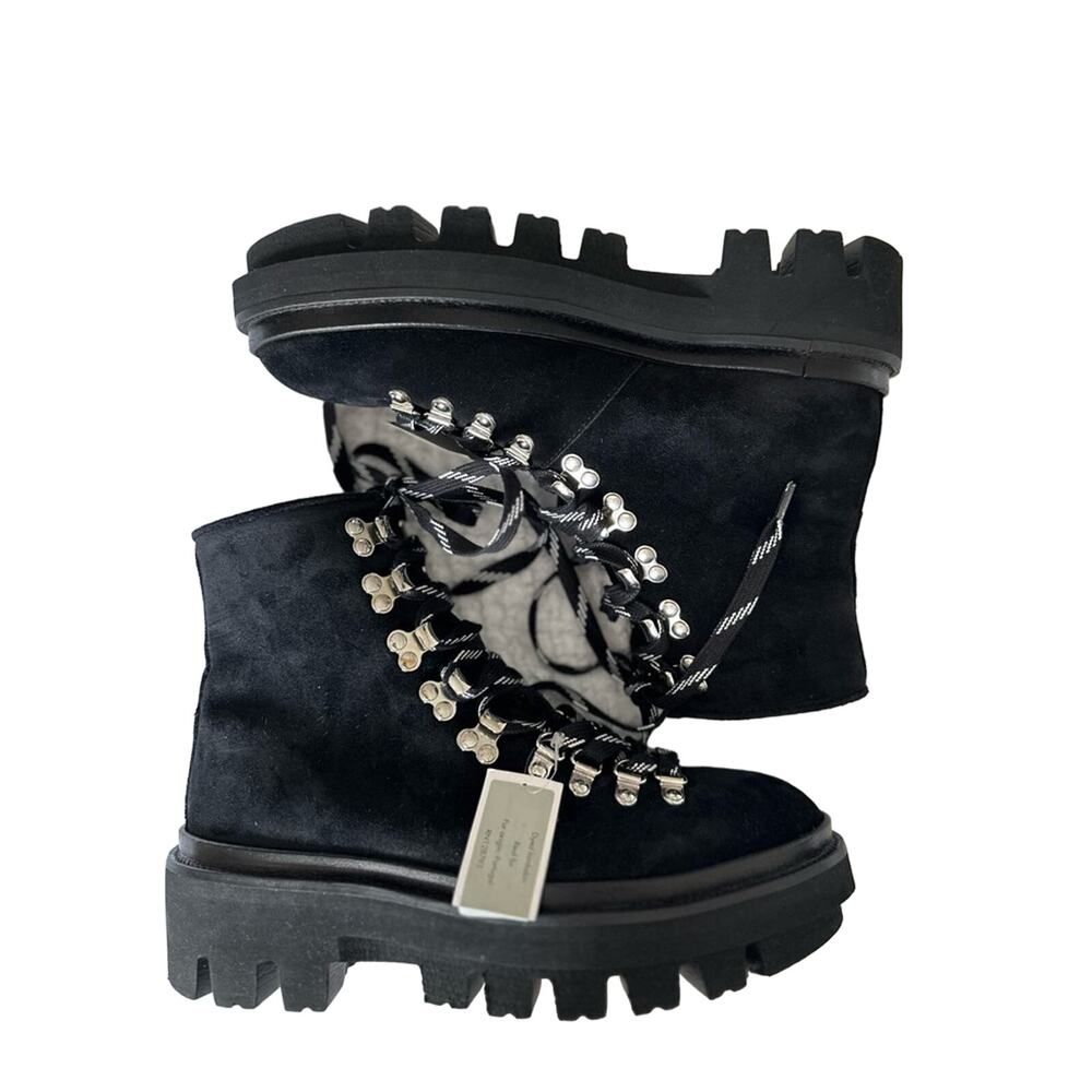 New ALL SAINTS WANDA SUEDE combat boots black color US 9 EU 39 - Picture 7 of 16